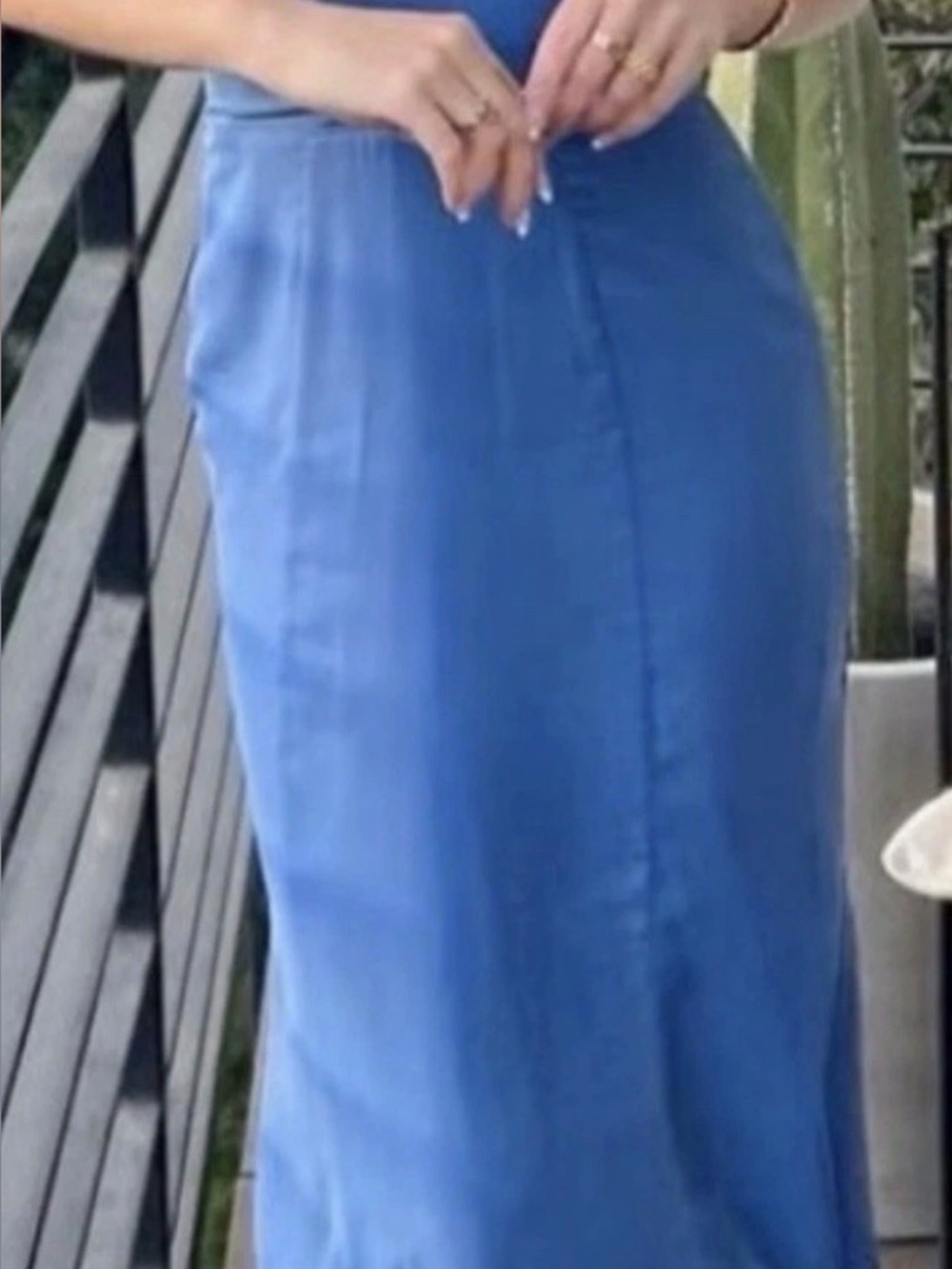 Abercrombie & Fitch Blue High-Waist Pencil Skirt